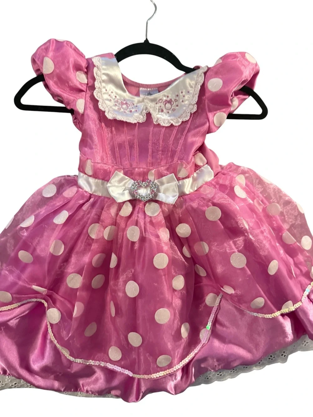 Disney Toddler Girls Size 4T Minnie Mouse Pink Polka Dot Princess Costume Dress - Picture 3 of 4